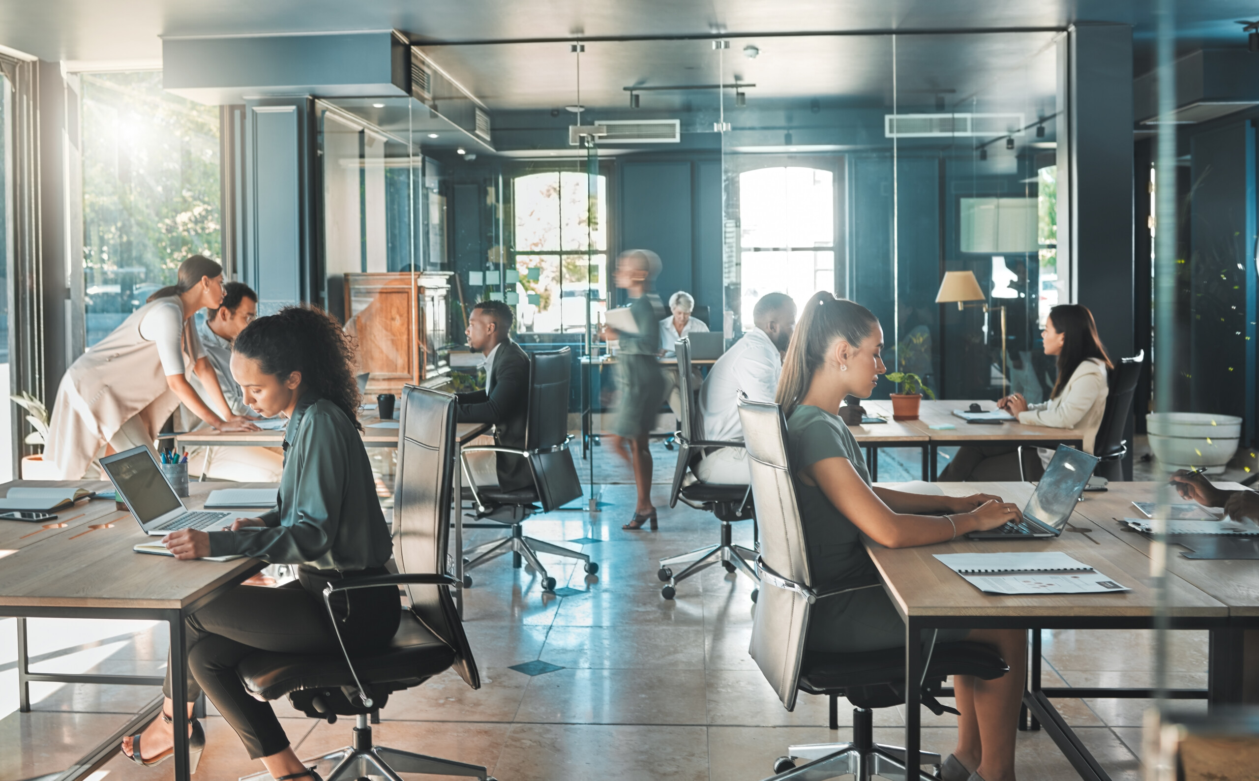busy corporate office
