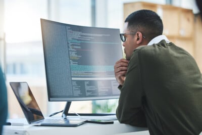 IT security professional monitoring activity
