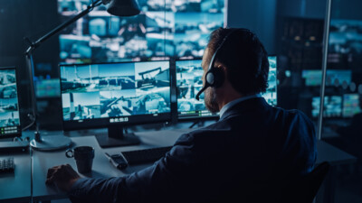 Security worker monitoring activity