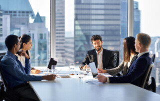 Enterprise boardroom discussion