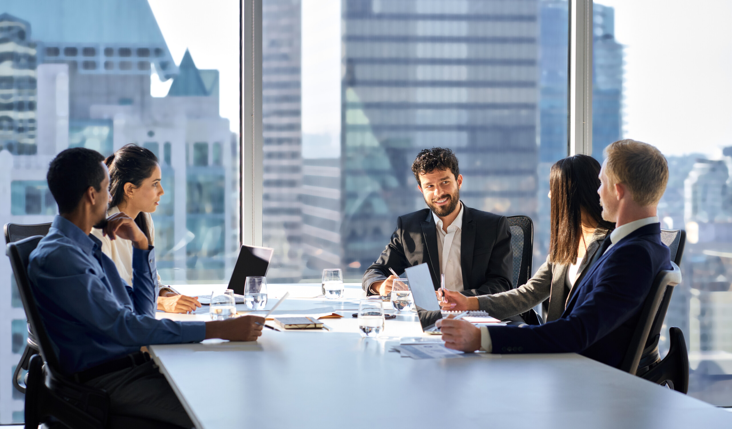 Enterprise boardroom discussion