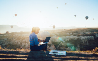 Traveller using VPN security