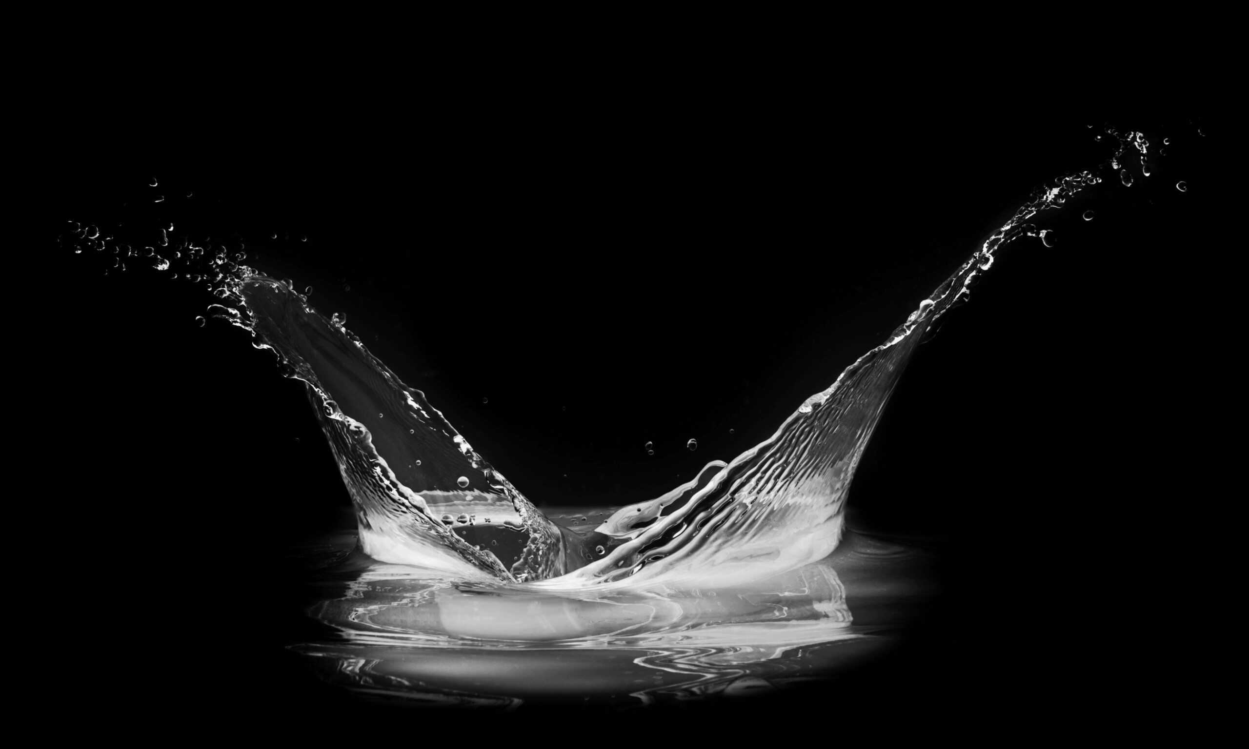 Splash of water suggestive of impact