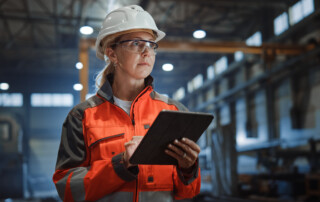Professional Heavy Industry Engineer/Worker Wearing Safety Uniform
