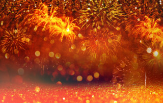 Orange fireworks background