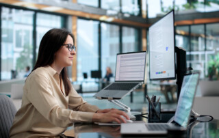 Woman using ai assistant