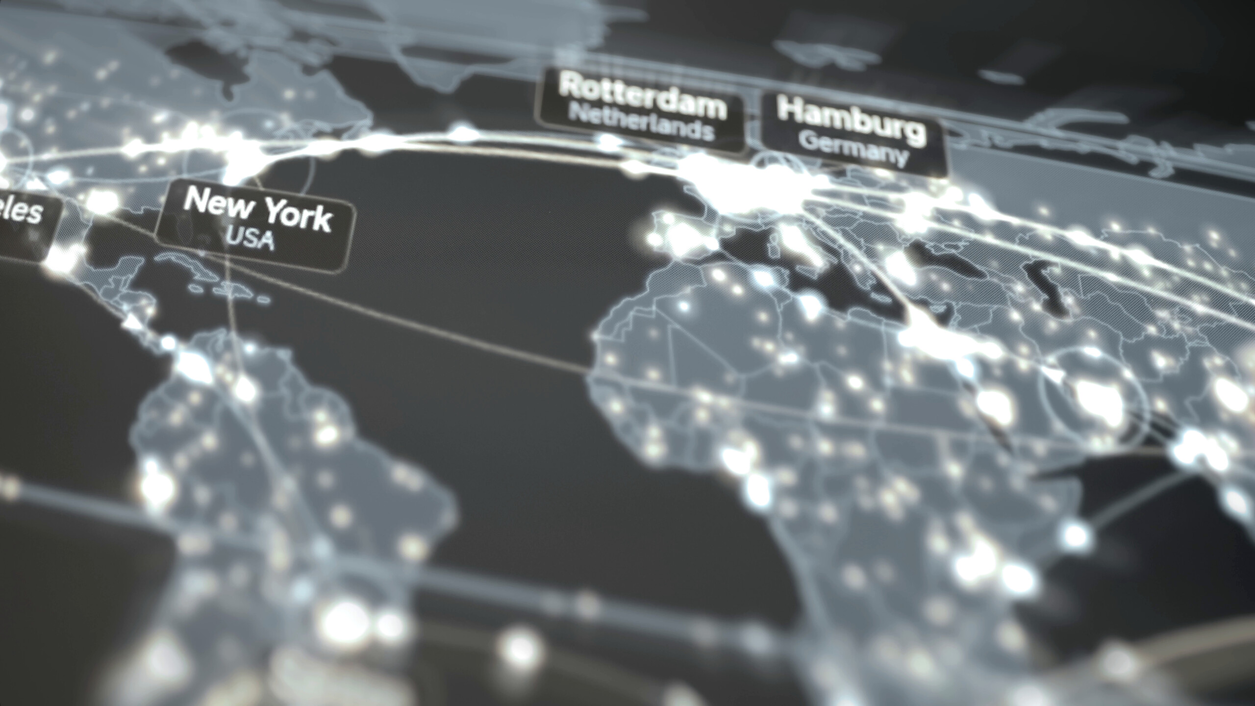 Atlantic port routes linking New York Rotterdam and Hamburg